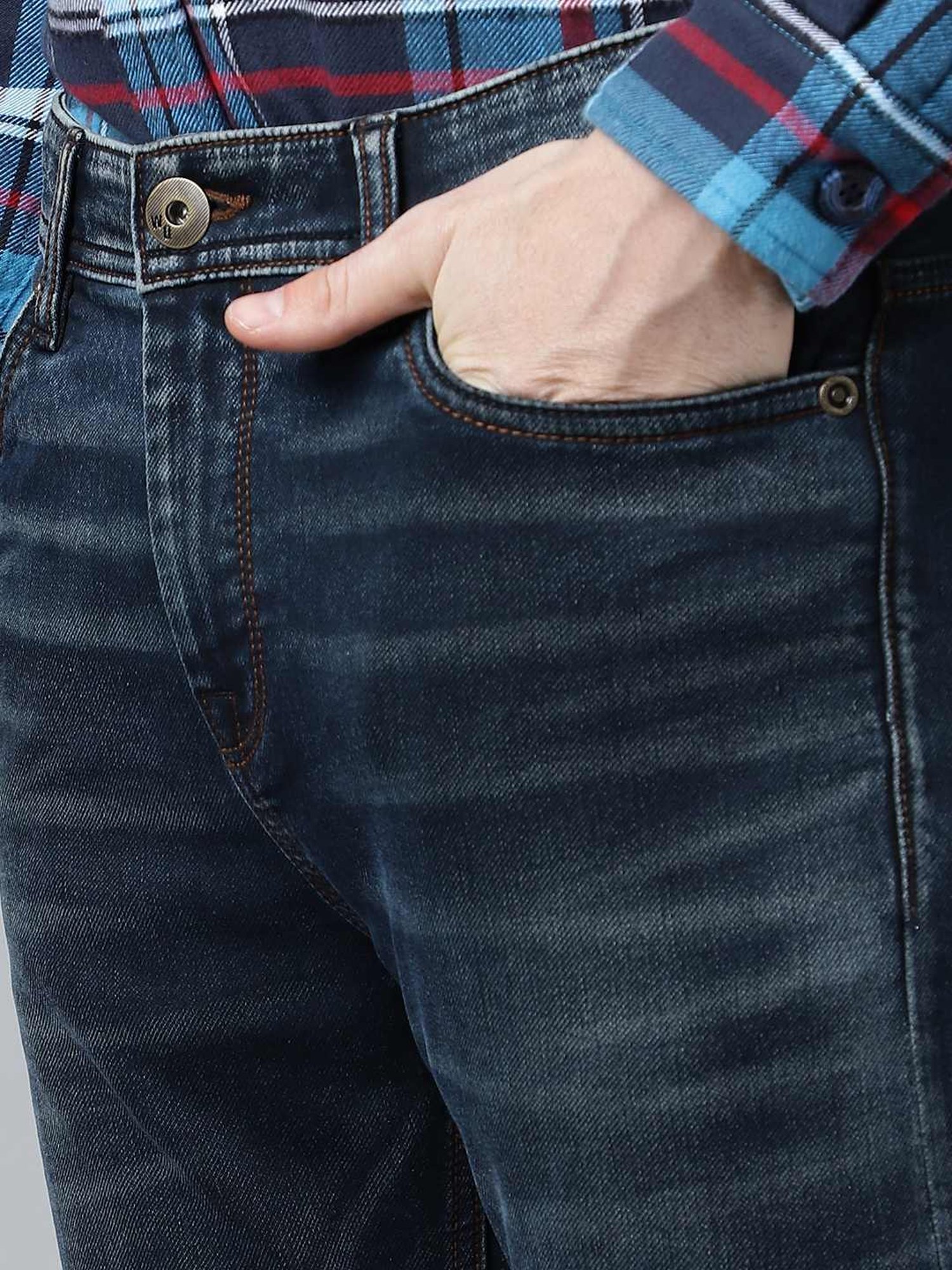 Woodland Purple Cotton Regular Fit Jeans