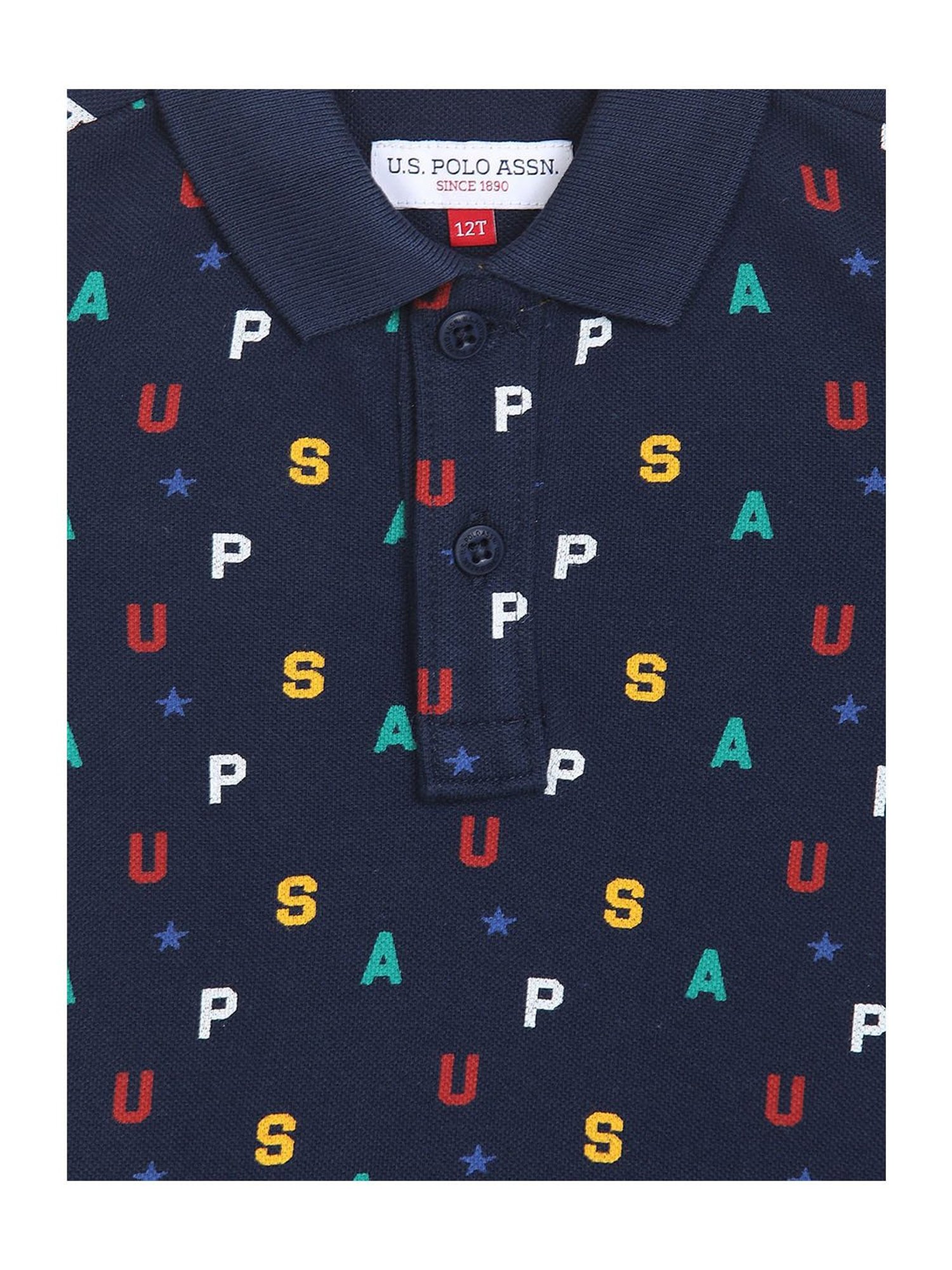 Allen Solly Junior Yellow Logo Print Polo T-Shirt