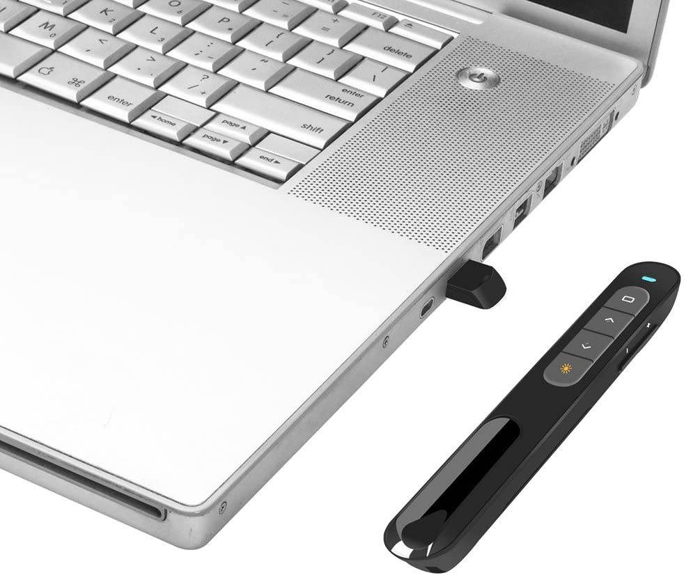 Wireless Presenter  Clicker , Hyperlink Volume Control Presentation Clicker RF 2.4GHz PowerPoint Clicker Presentation Remote Control (Black)