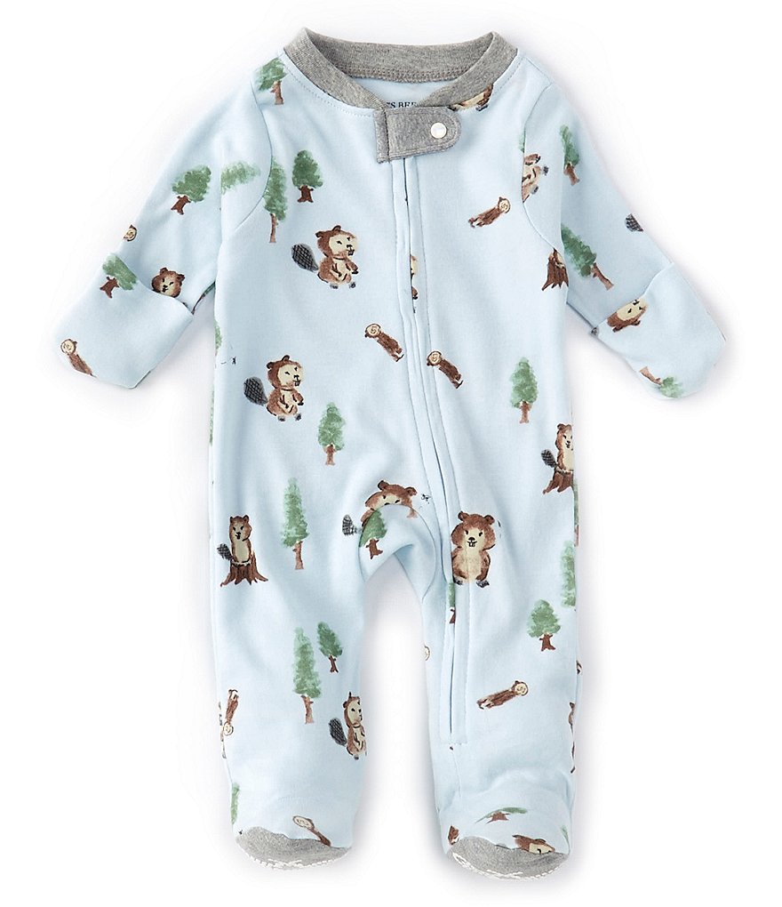 Aden + Anais Baby Boys 6-9 Months Long-Sleeve Blue Moon Footed Coverall