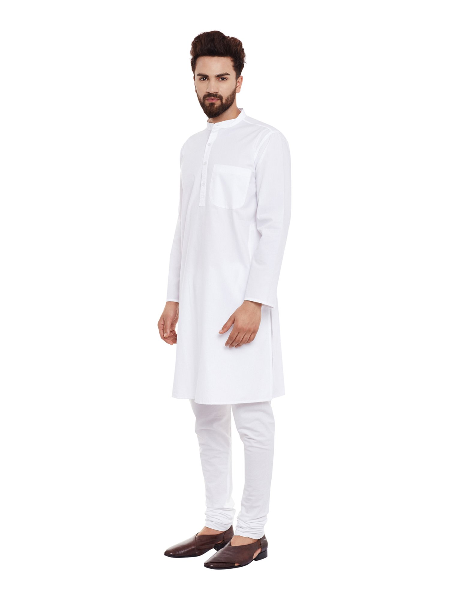 Even White Cotton Regular Fit Kurta