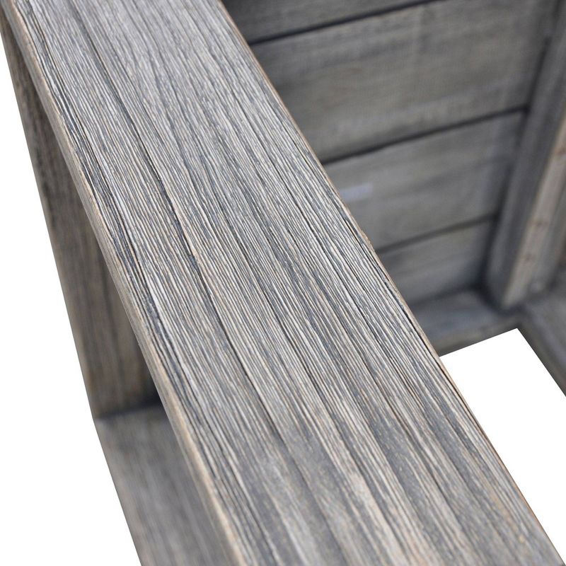 Teak Modern North Shore Outdoor Side Table - Driftwood Gray - Courtyard Casual