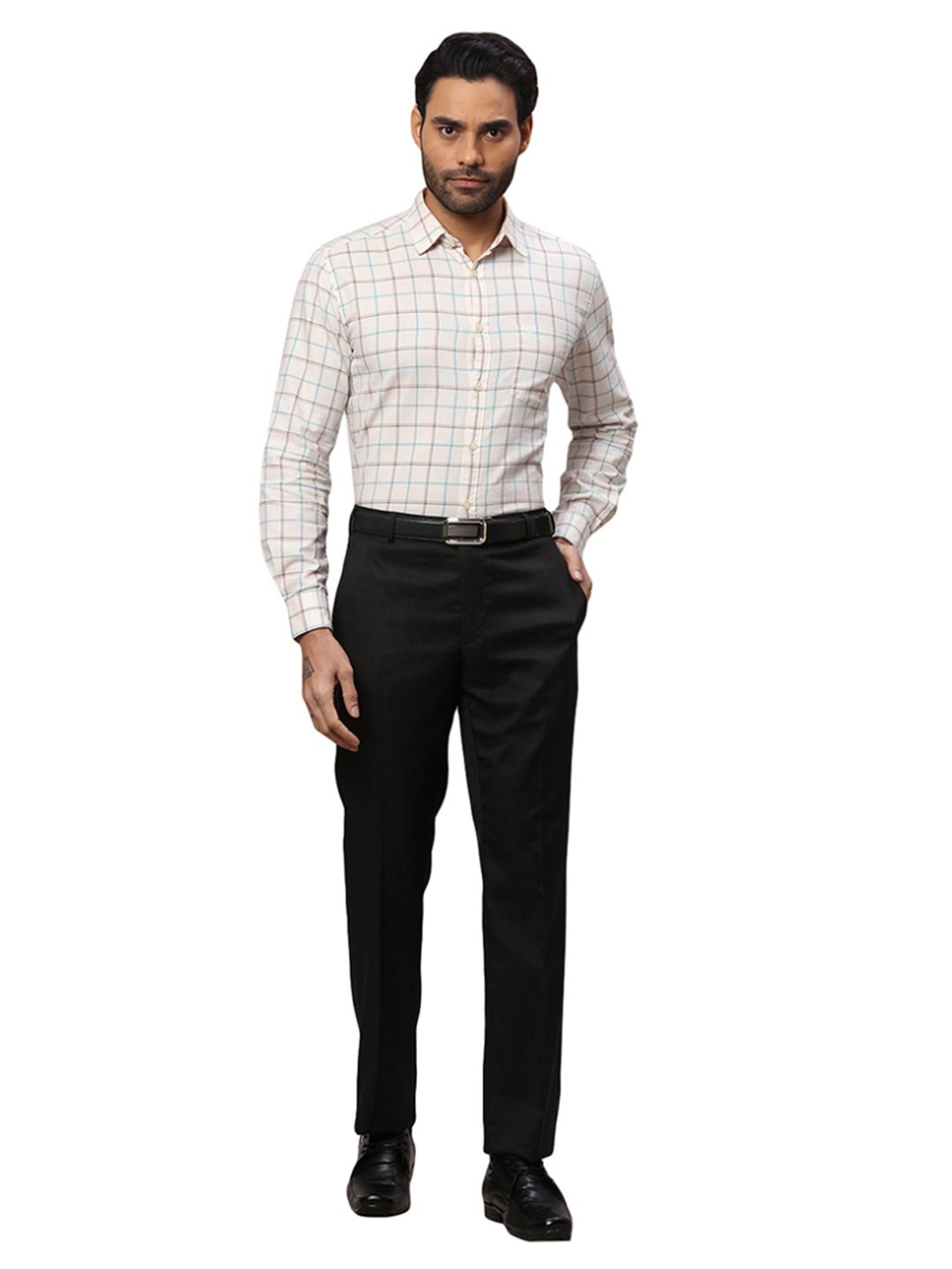 Park Avenue Black Regular Fit Trousers