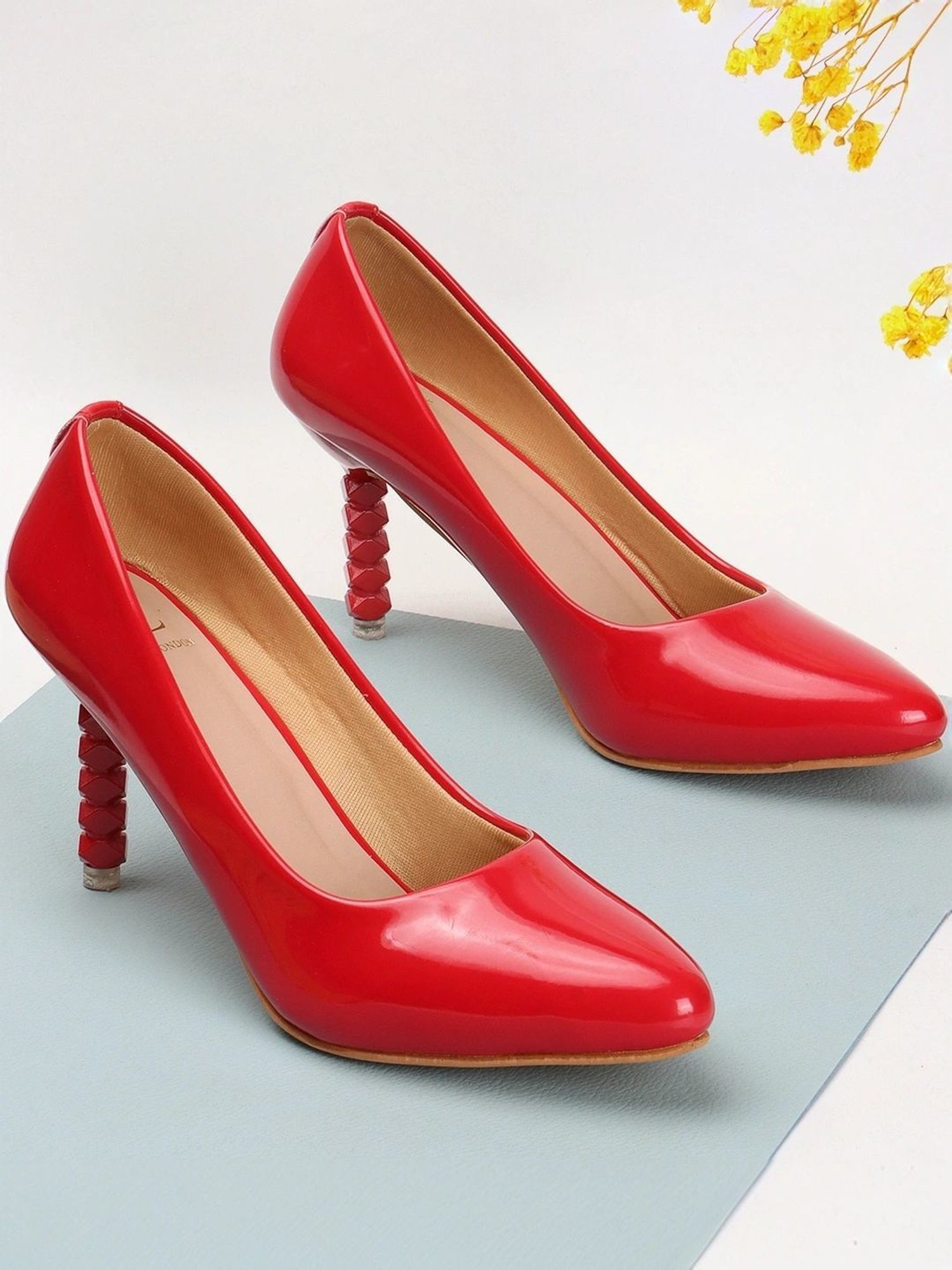 Flat N Heels Women's Pink Stiletto Pumps