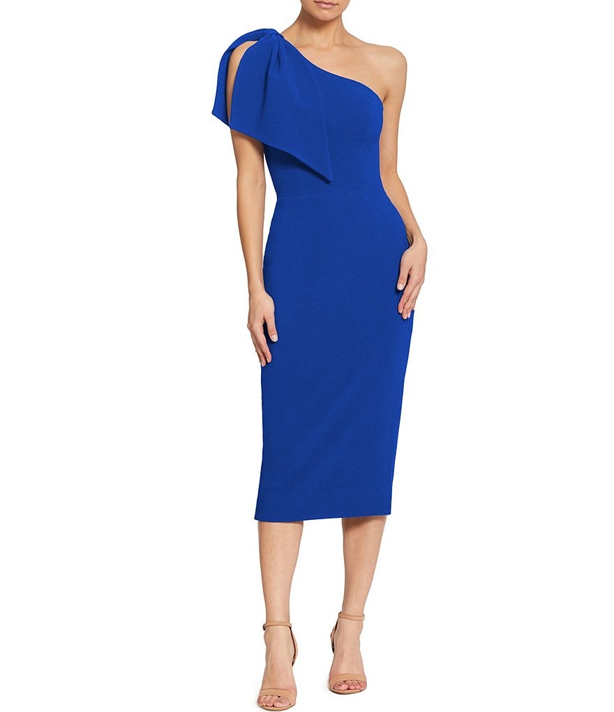 Dress the Population Tiffany One Shoulder Midi Sheath Dress