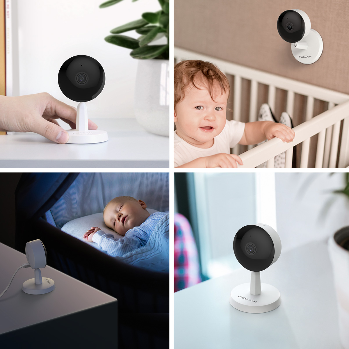 Foscam X1 1080P Wireless Smart Home Security Pet Camera with AI Human Detection, Sound Detection, One-Button Call, 2-Way Baby Monitor Audio, Free Cloud Storage Included, Works with Alexa