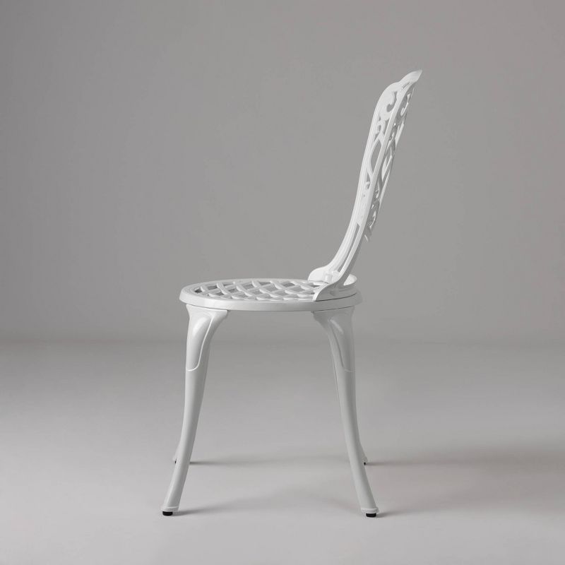 Palisade 3pc Aluminum Bistro Set in White - Balkene Home