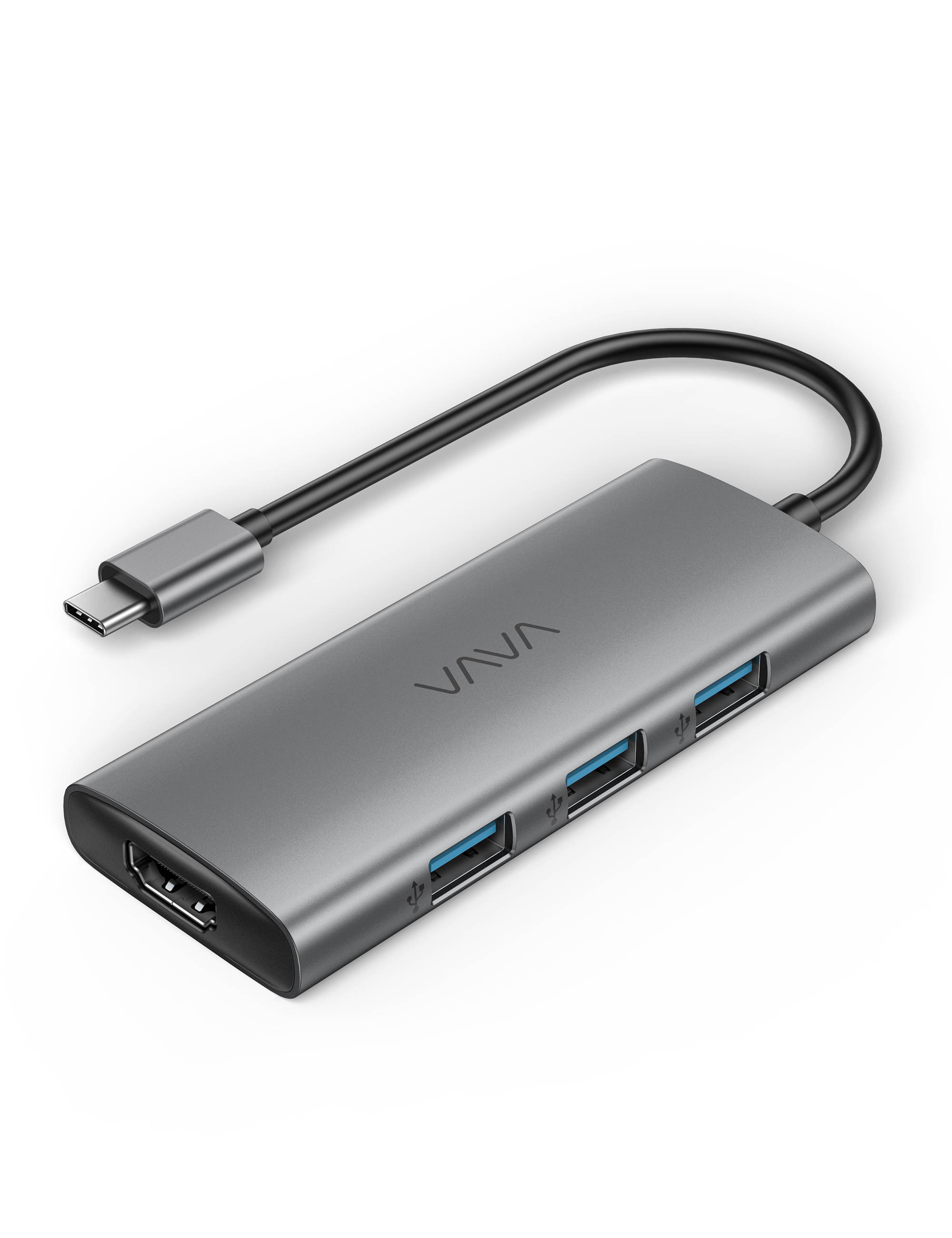 VAVA USB C Hub, 7-in-1 USB C Adapter with 100W Power Delivery Charging Port, 4K USB C to HDMI Port, 3 USB 3.0 Ports, SD/TF Cards Reader for MacBook/Pro/Air/Chromebook/iPad Pro/Type C Windows Laptops
