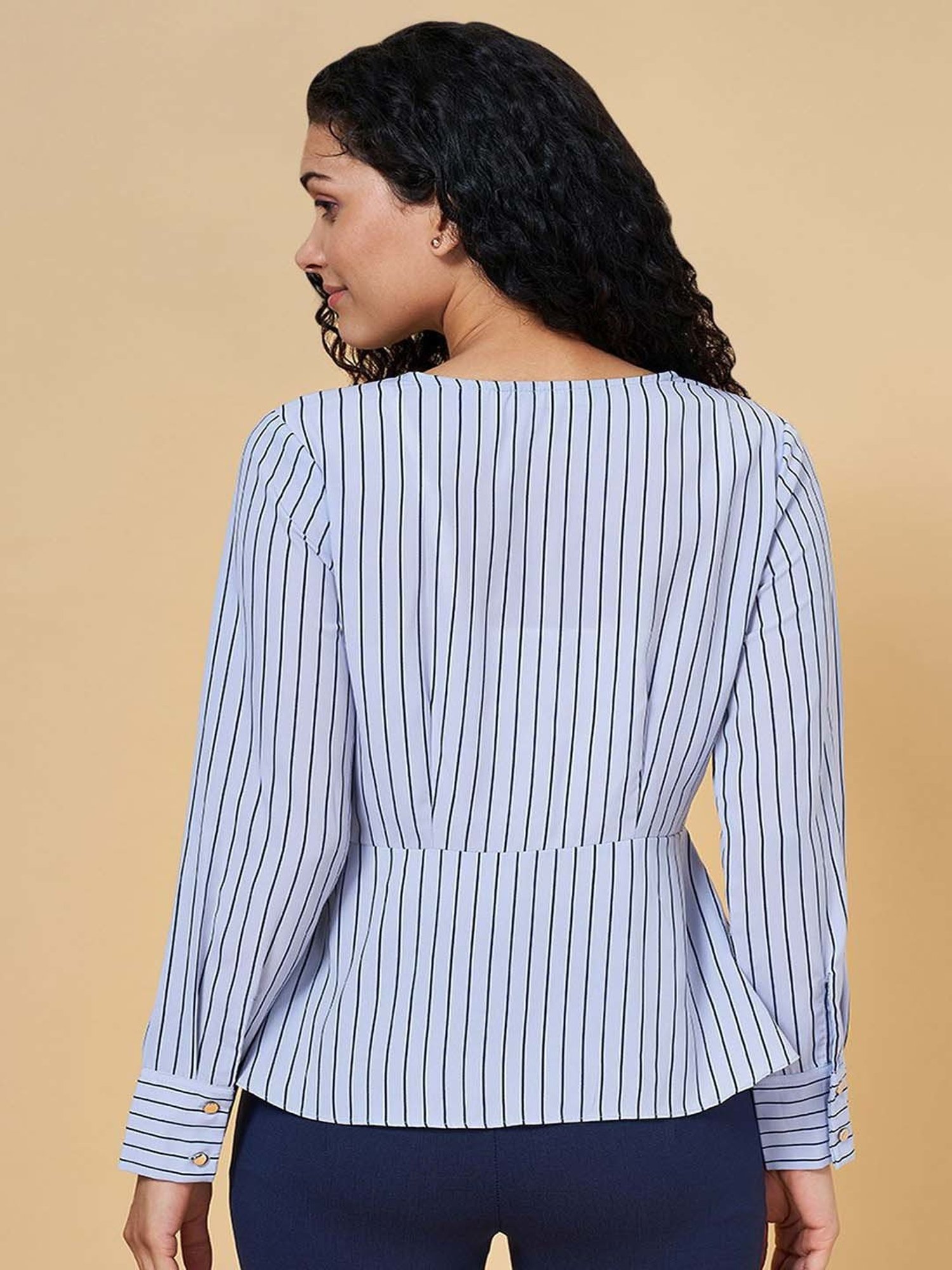 Annabelle by Pantaloons Blue Striped Top