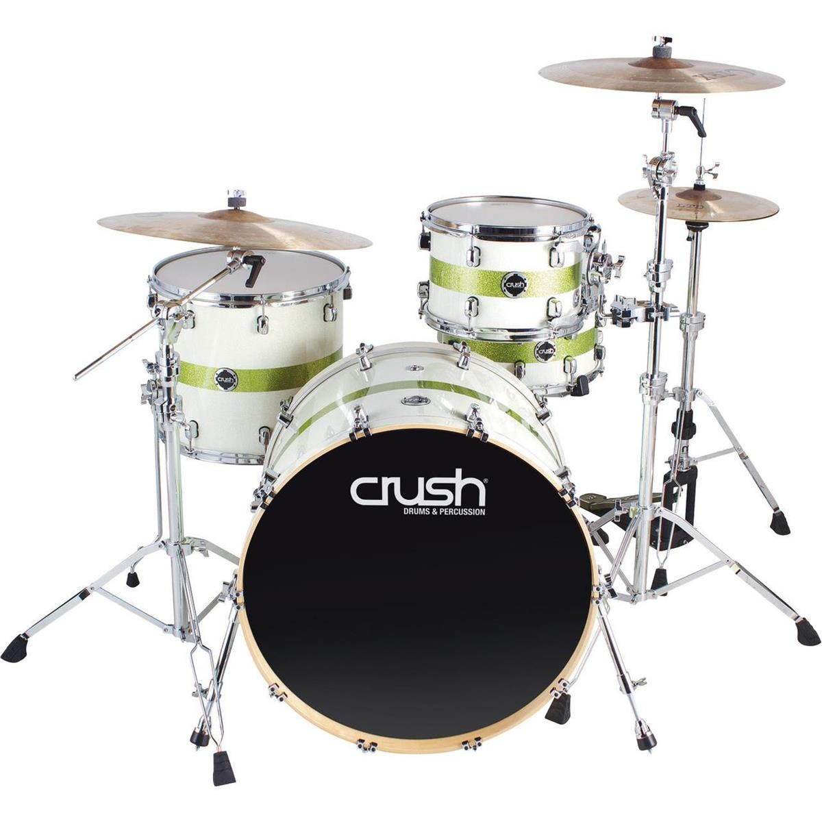 Crush Drums Sublime E3 Maple 4 Piece Shell Pack, 22x18" Bass Drum, White Sparkle