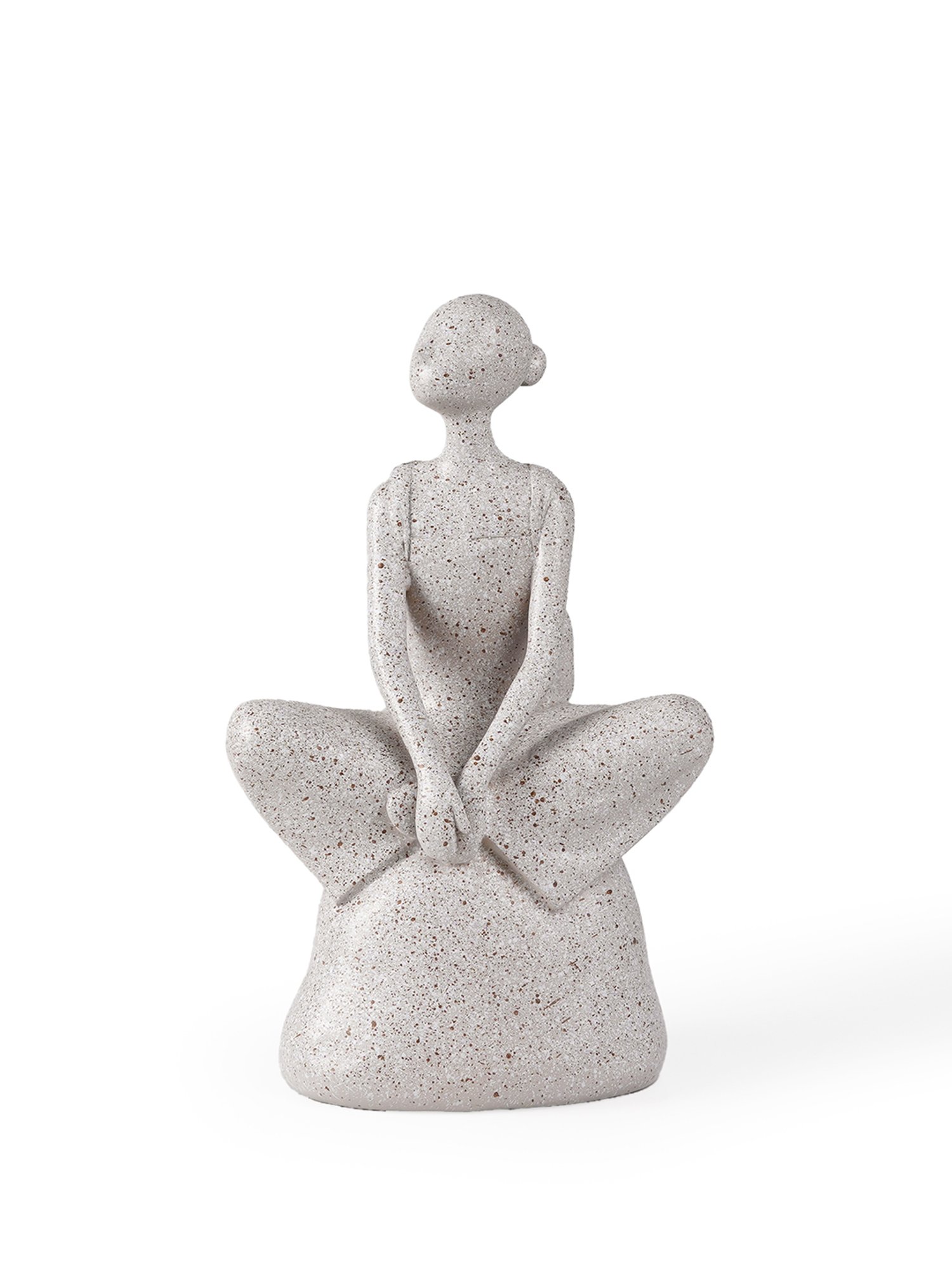 The Artment Decorative Sitting Girl in Stone Abstract Grey Polyresin Showpiece