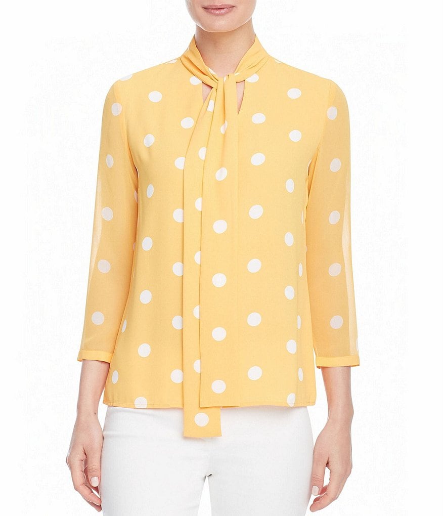 Tahari ASL Charmeuse Solid Blouse