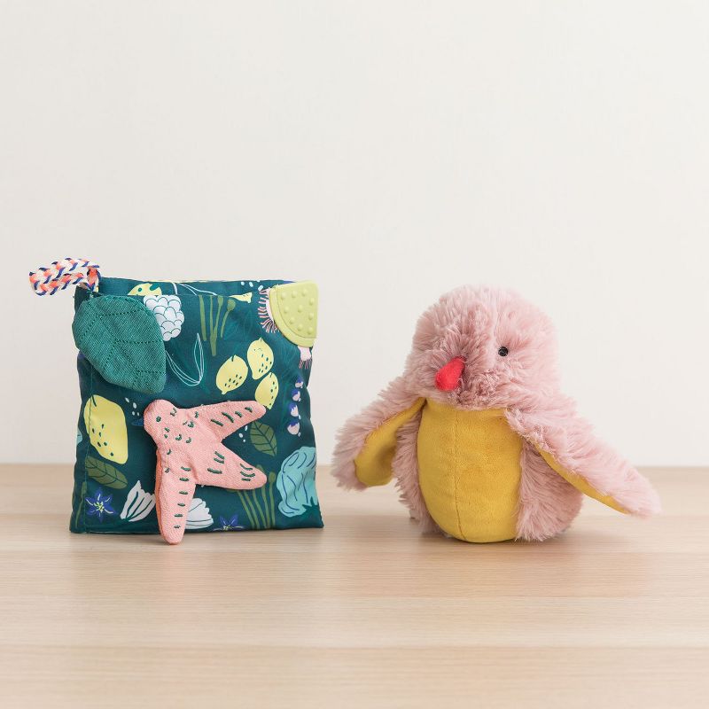 Manhattan Toy Songbird Soft Activity Pat Mat for Babies with Teether, Crinkle Paper and Baby-Safe Mirror