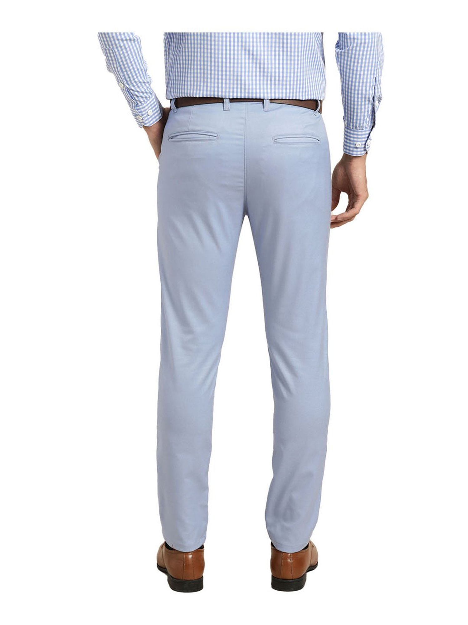 Sojanya Blue Regular Slim Fit Trousers