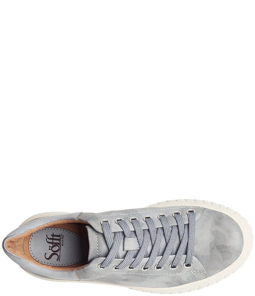 Sofft Parkyn Leather Camo Print Lace-Up Sneakers