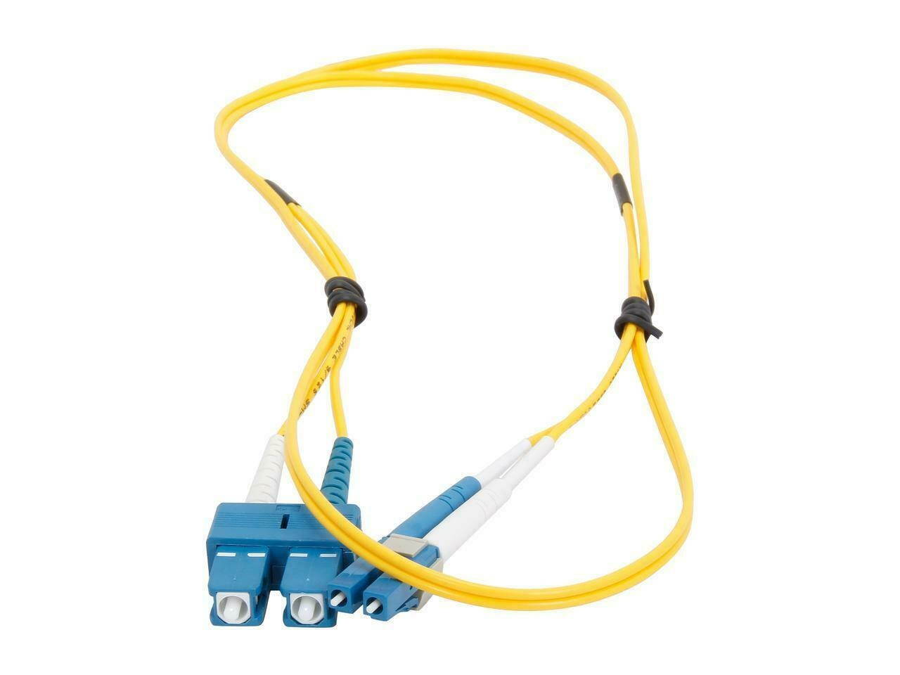 C2G 29190 OS2 Fiber Optic Cable - LC-SC 9/125 Duplex Single-Mode PVC Fiber Cable