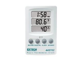 Extech Clock Digital Hygrometer,14 to 140 F  445702