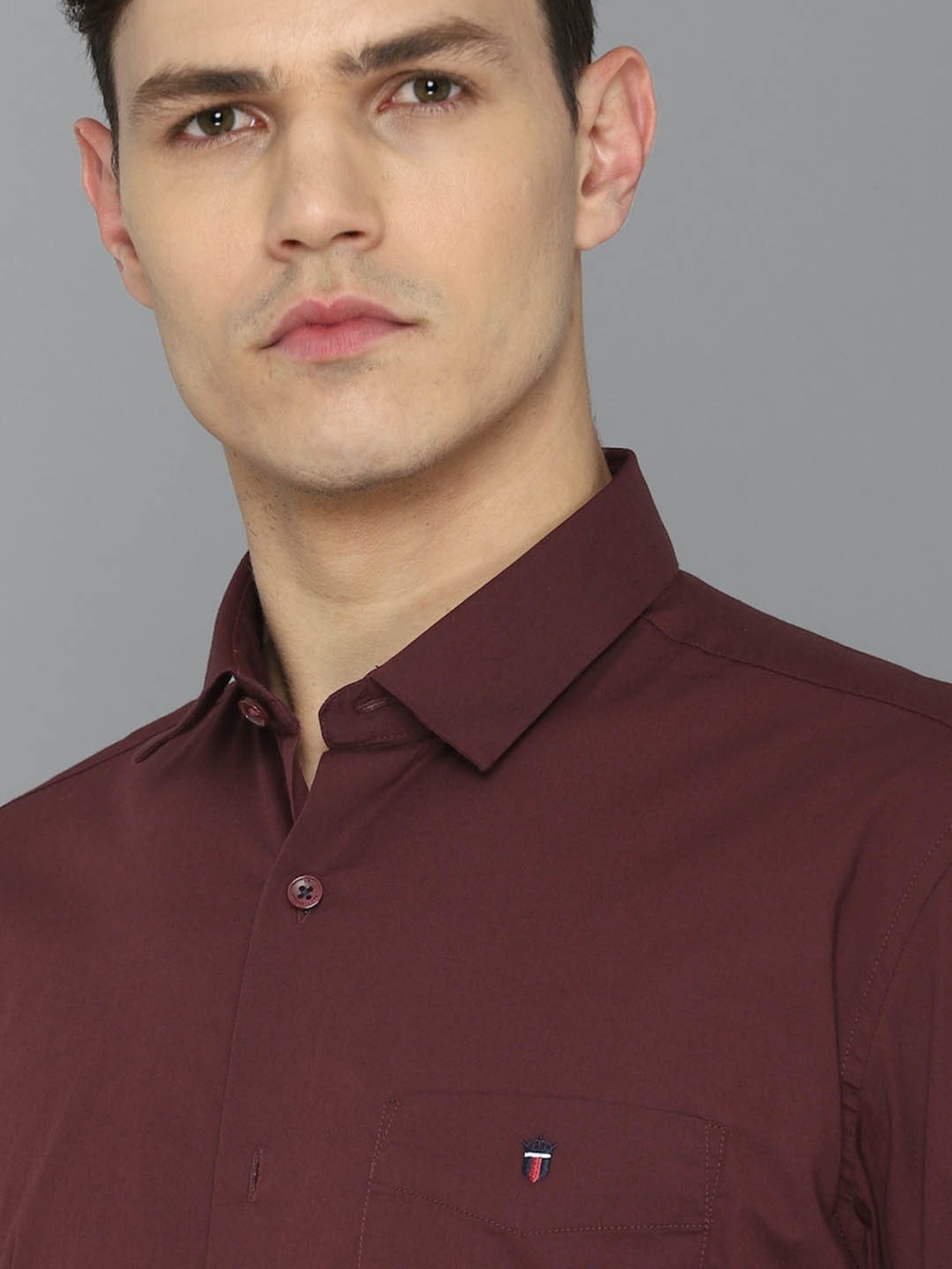 Louis Philippe Sport Maroon Slim Fit Shirt