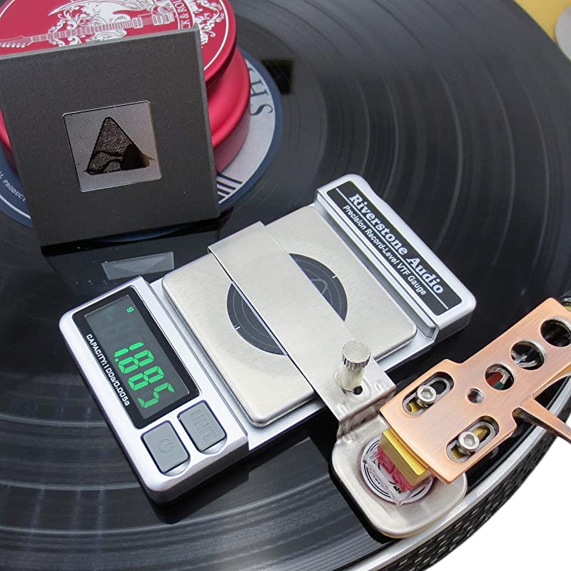 RecordLevel Turntable Stylus Tracking Force GaugeScale 0005g Resolution Measures VTF at Correct LP Record Level Height 2 mm to 3 mm Color Silver