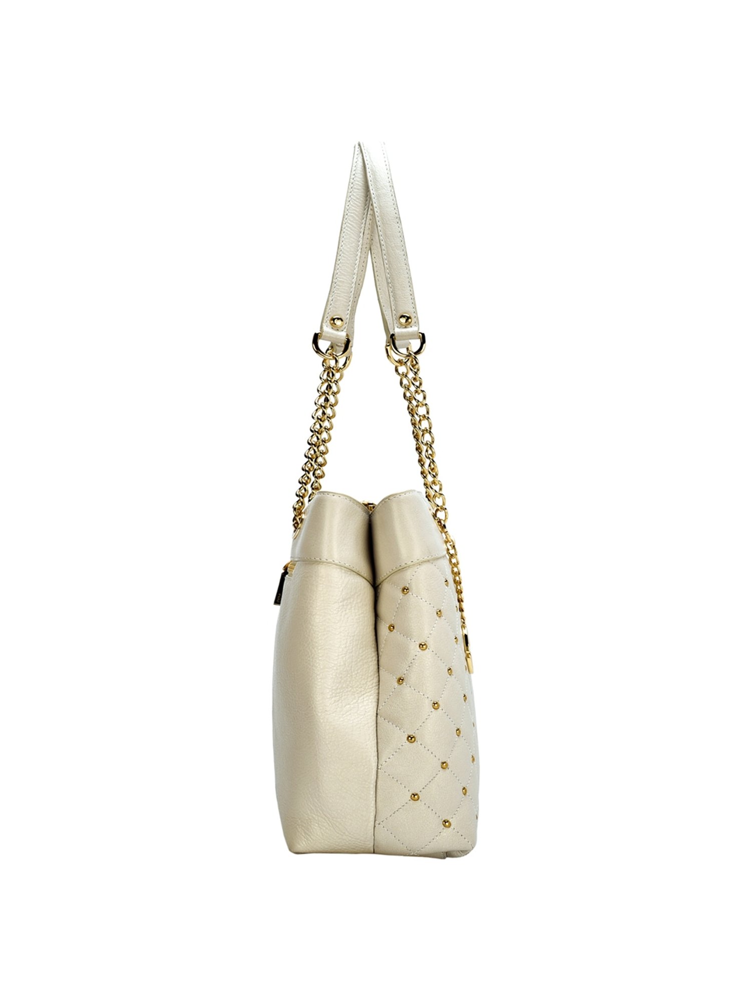 Eske Melba White Rivets Medium Shoulder Handbag