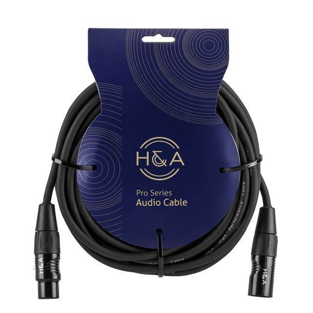 H&A Platinum Pro Quad 25' XLR M to XLR F Microphone Cable with Rean Connectors