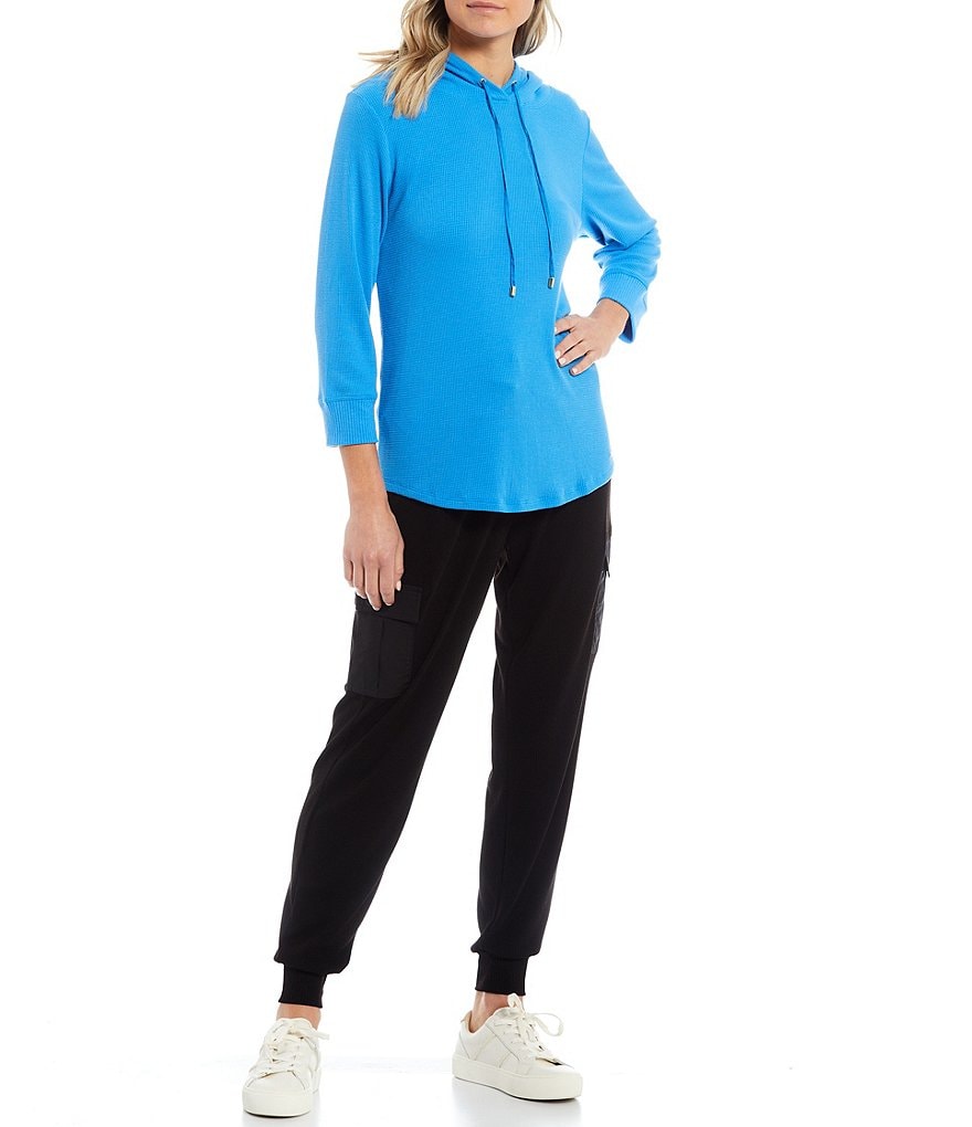 Calvin Klein Round Hem Lightweight Waffle Knit Coordinating Hoodie