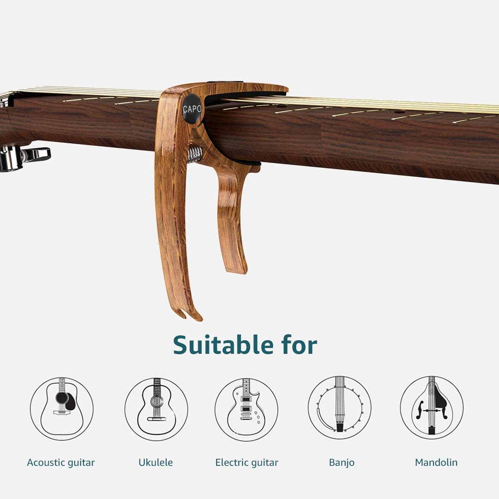 1pc Practical Guitar Capo Professional Guitar Tuner Instrument Clip-on Tuner