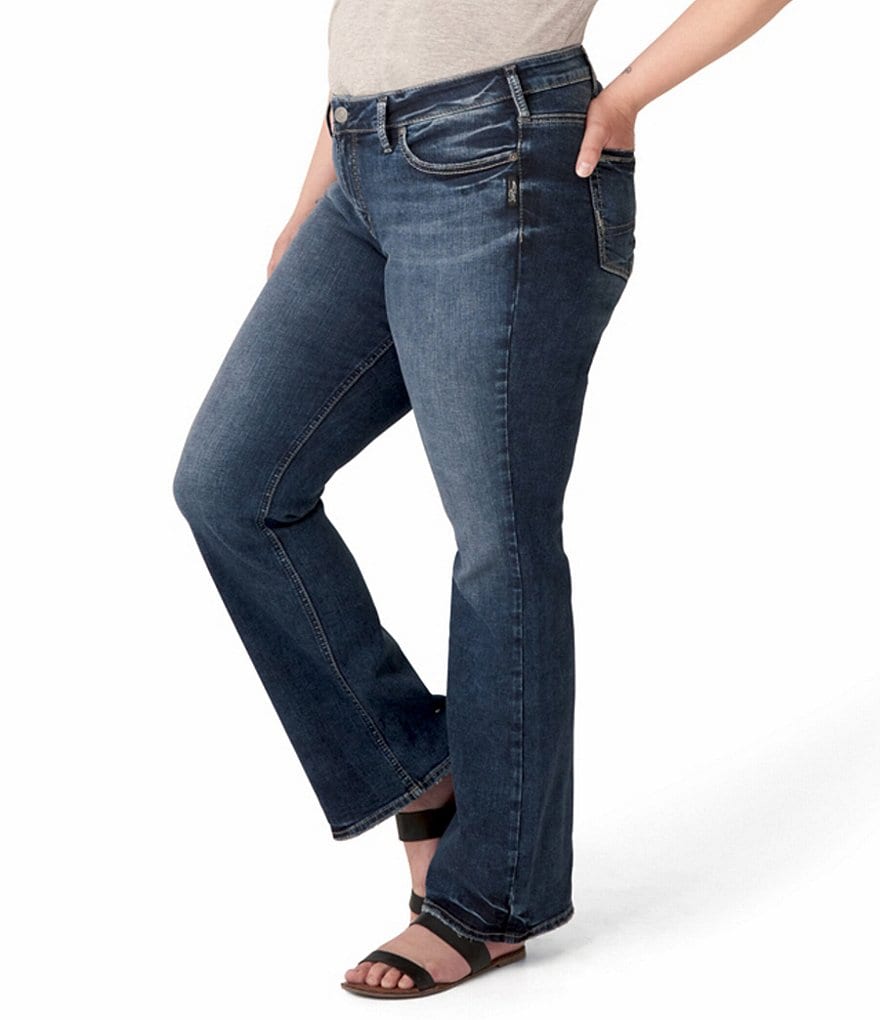 Silver Jeans Co. Plus Size Mid Rise Curvy Suki Slim Boot Jeans