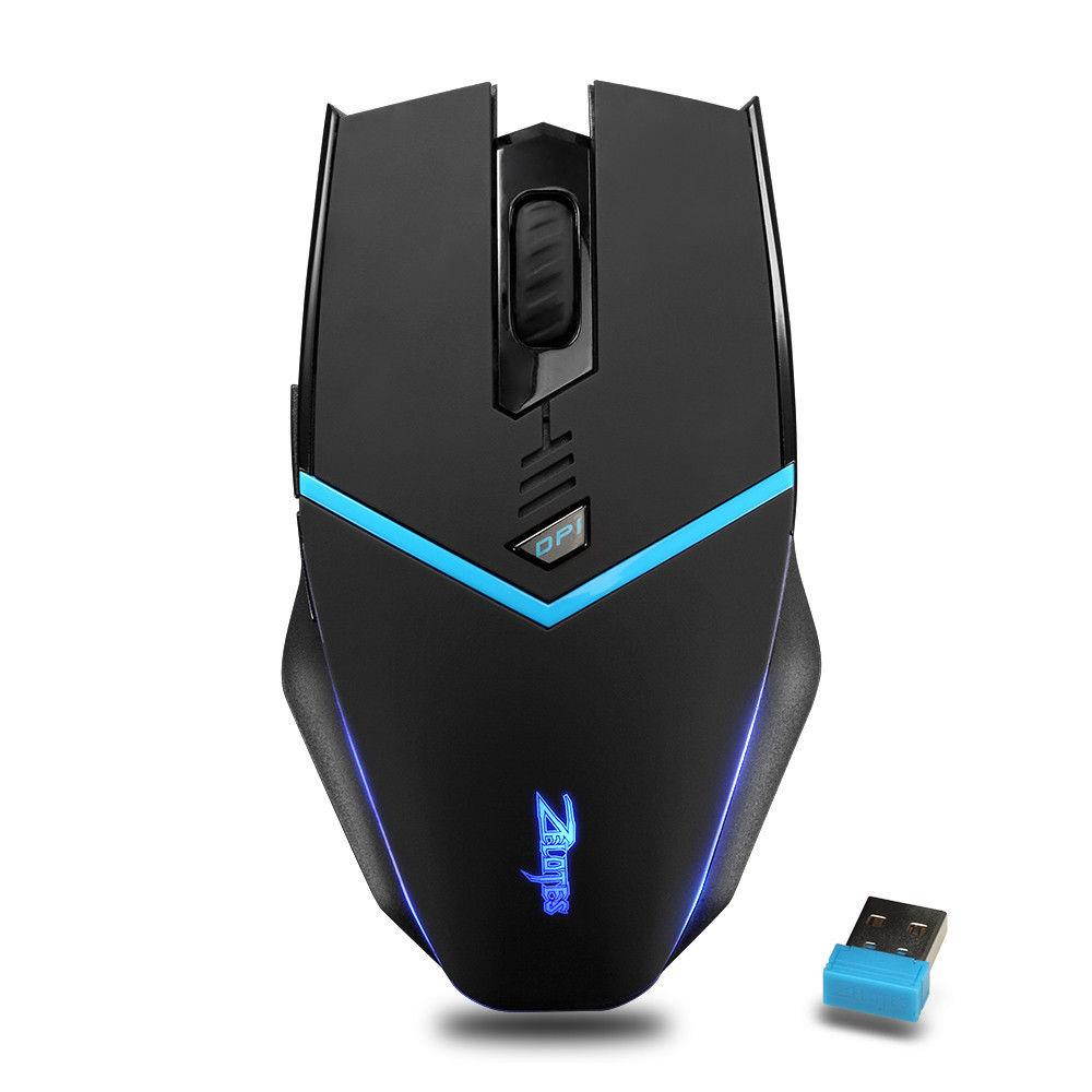 Zelotes F12 2400DPI Wireless Gaming Mouse LED Optical Mouse Mice For PC Laptop