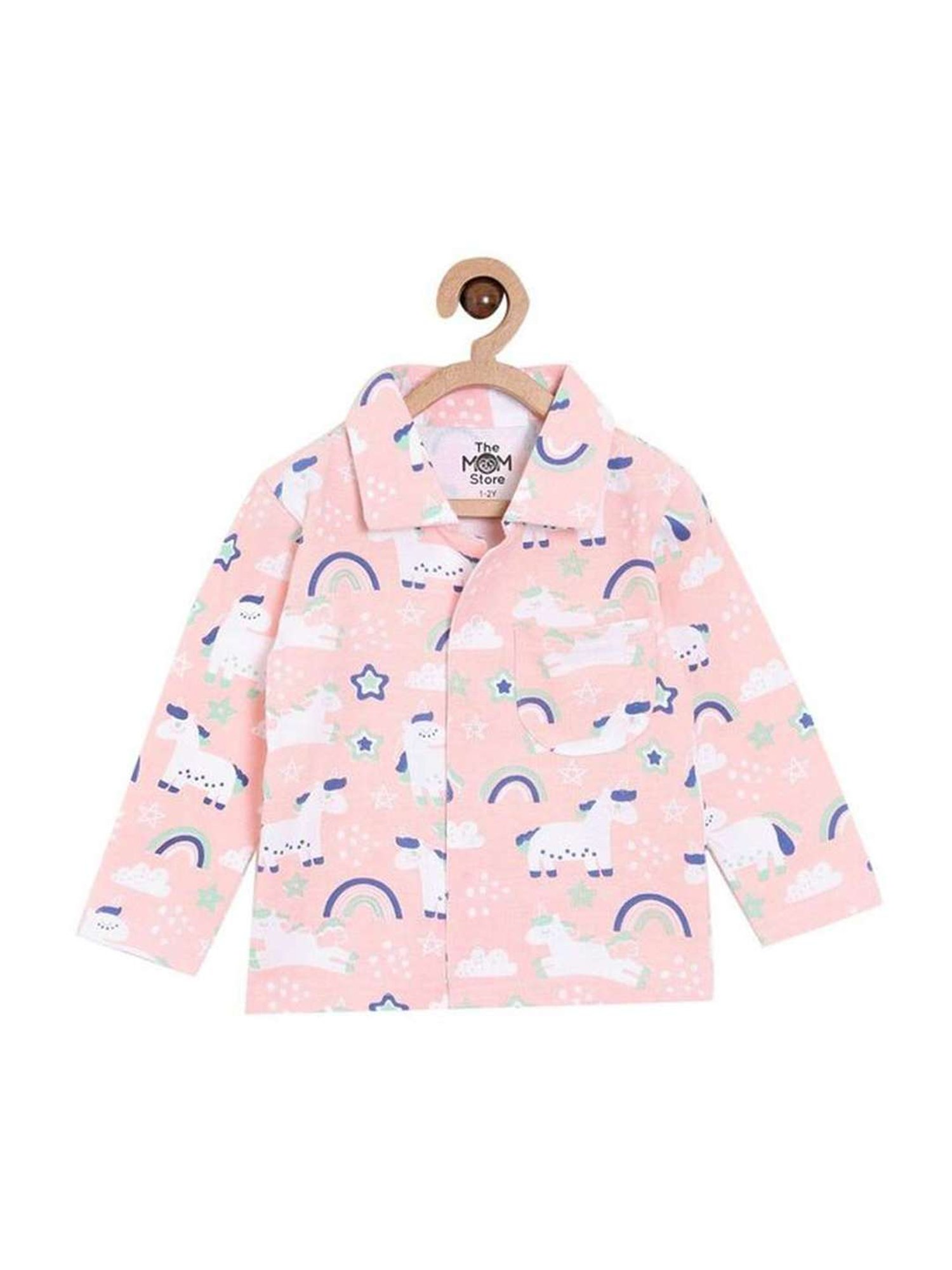 The Mom Store Boys Multicolor Cotton Printed Full Sleeves Shirt Set