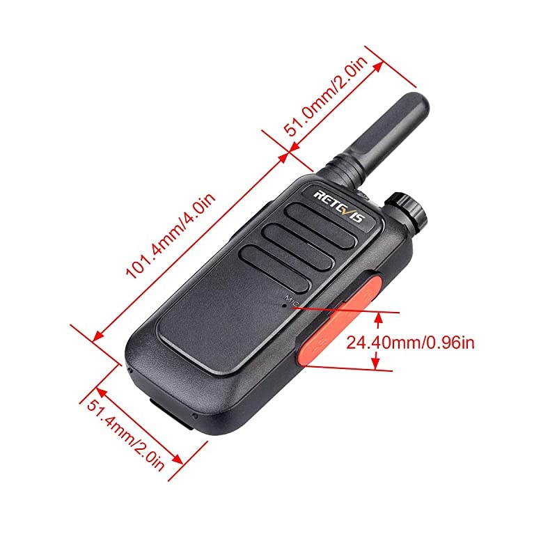 RT69 Rechargeable Walkie Talkies for Adults2 Way Radio Long RangeVOX Flashlight Portable Small MiniTwo Way Radios with EarpieceCamping Community Hiking4 Pack