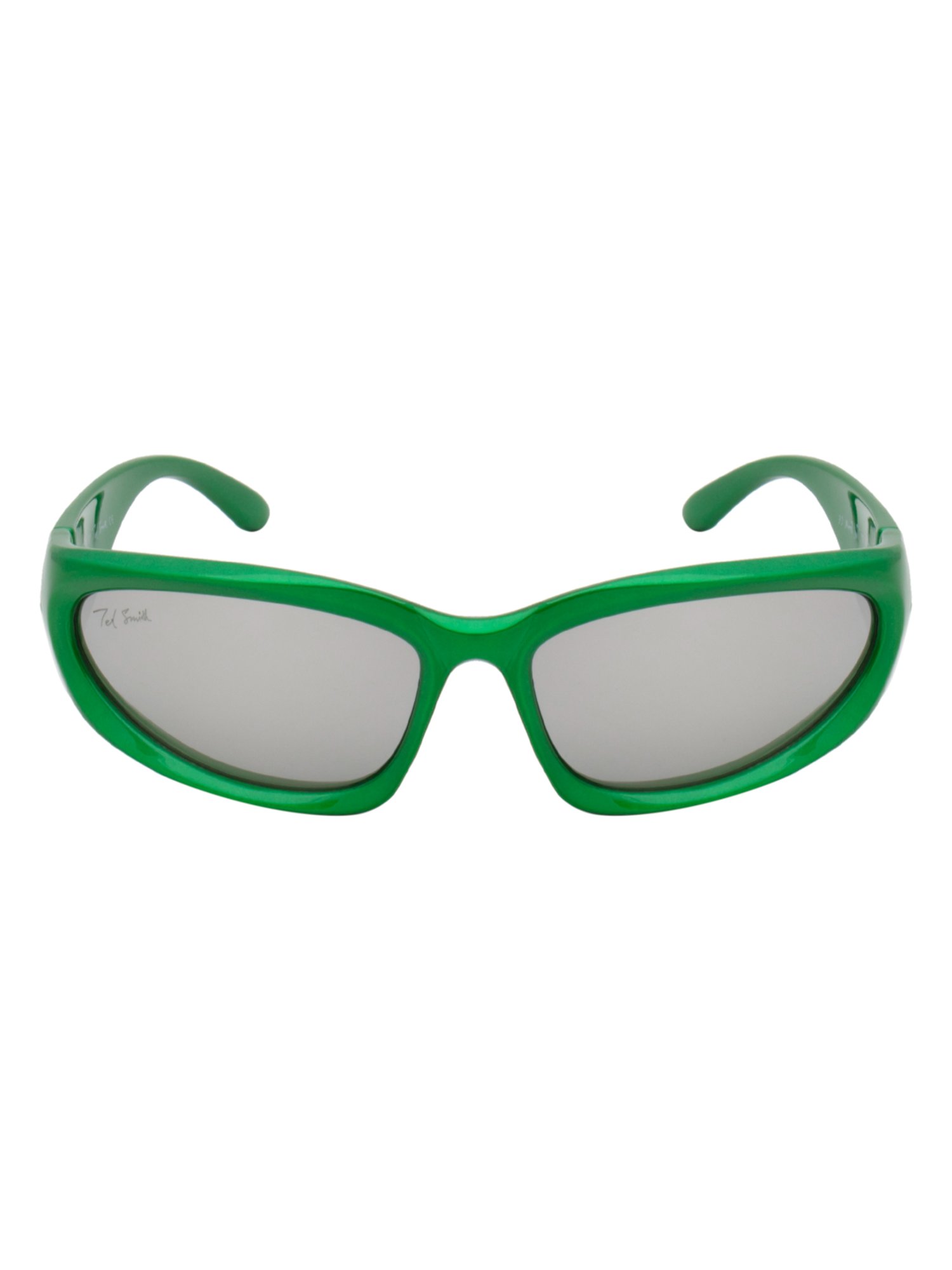 Ted Smith Silver Wraparound UV Protection Unisex Sunglasses