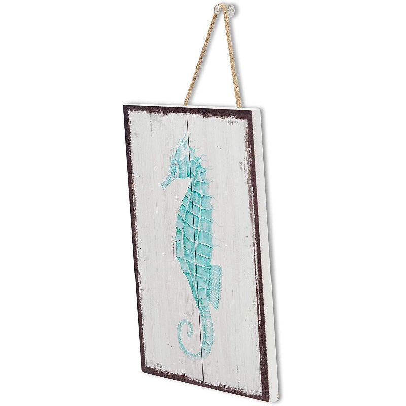 Farmlyn Creek 2 Pack Seahorse Hanging Wood Wall Art for Home Decor (6 x 8 in)