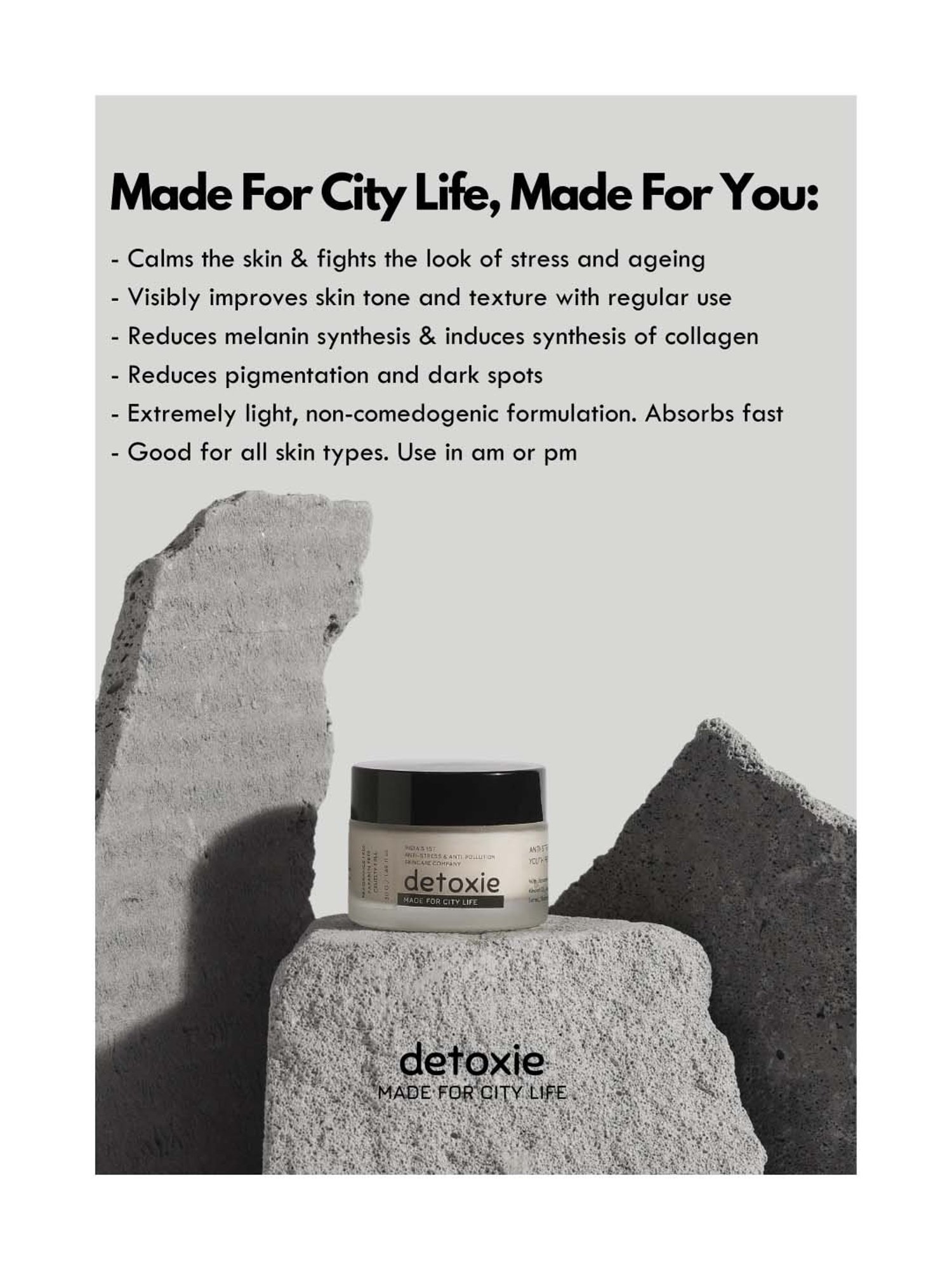 Detoxie Anti-Stress & Hydrating Youth Preserve Face Moisturizer - 50 gm