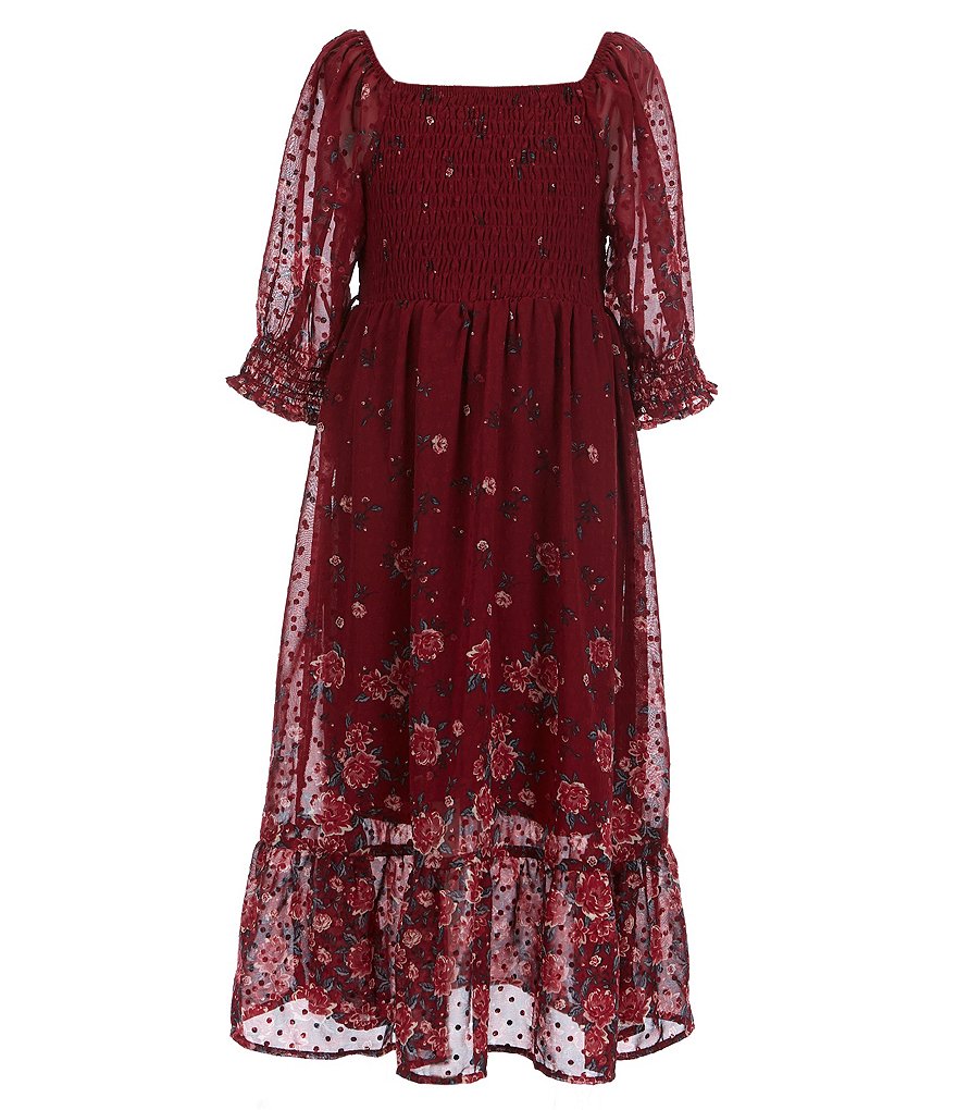 Rare Editions Big Girls 7-16 Printed Chiffon Tiered Maxi Dress