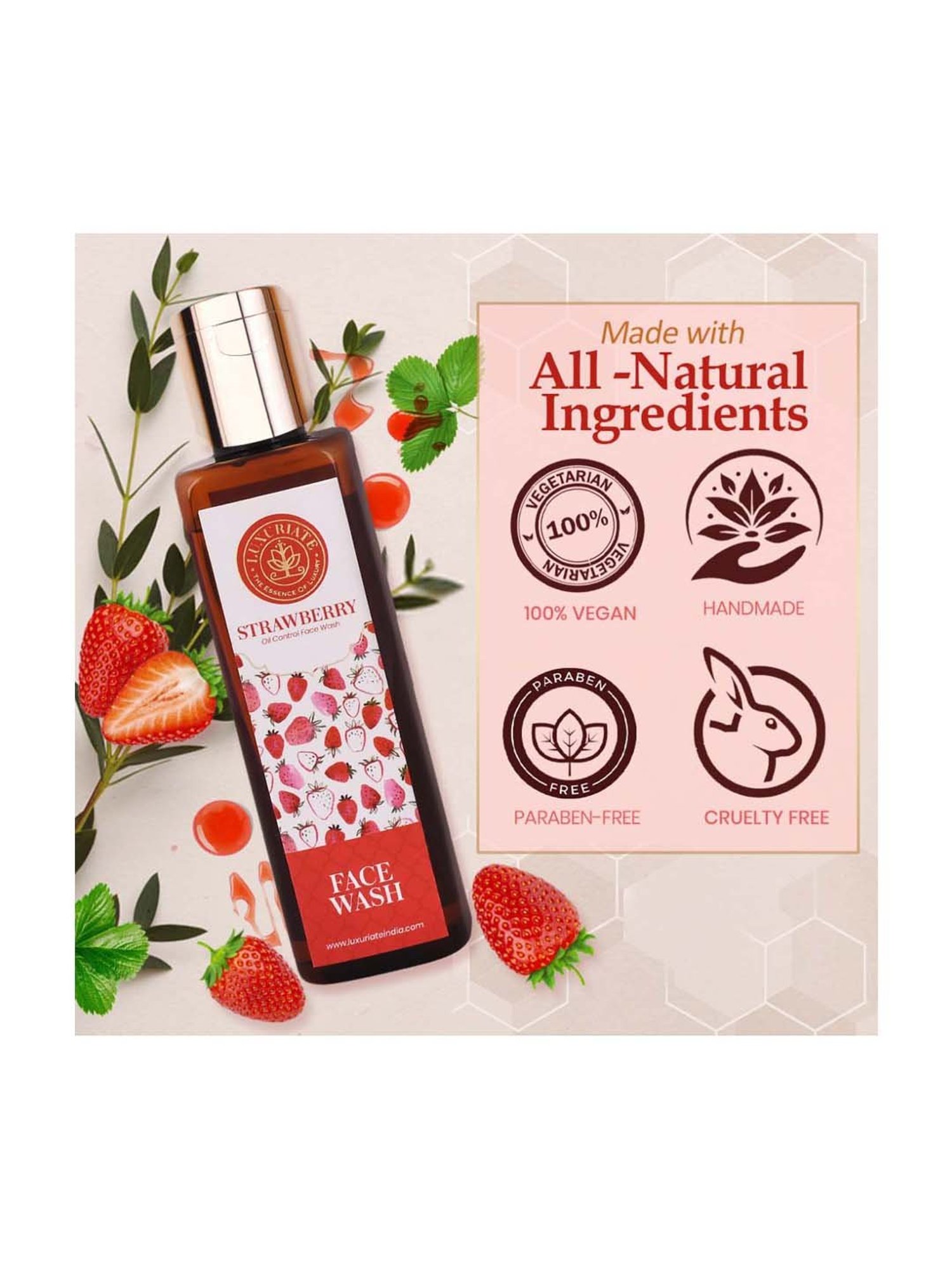 Luxuriate Rejuvenation Strawberry Face Wash Cleanser - 100 ml