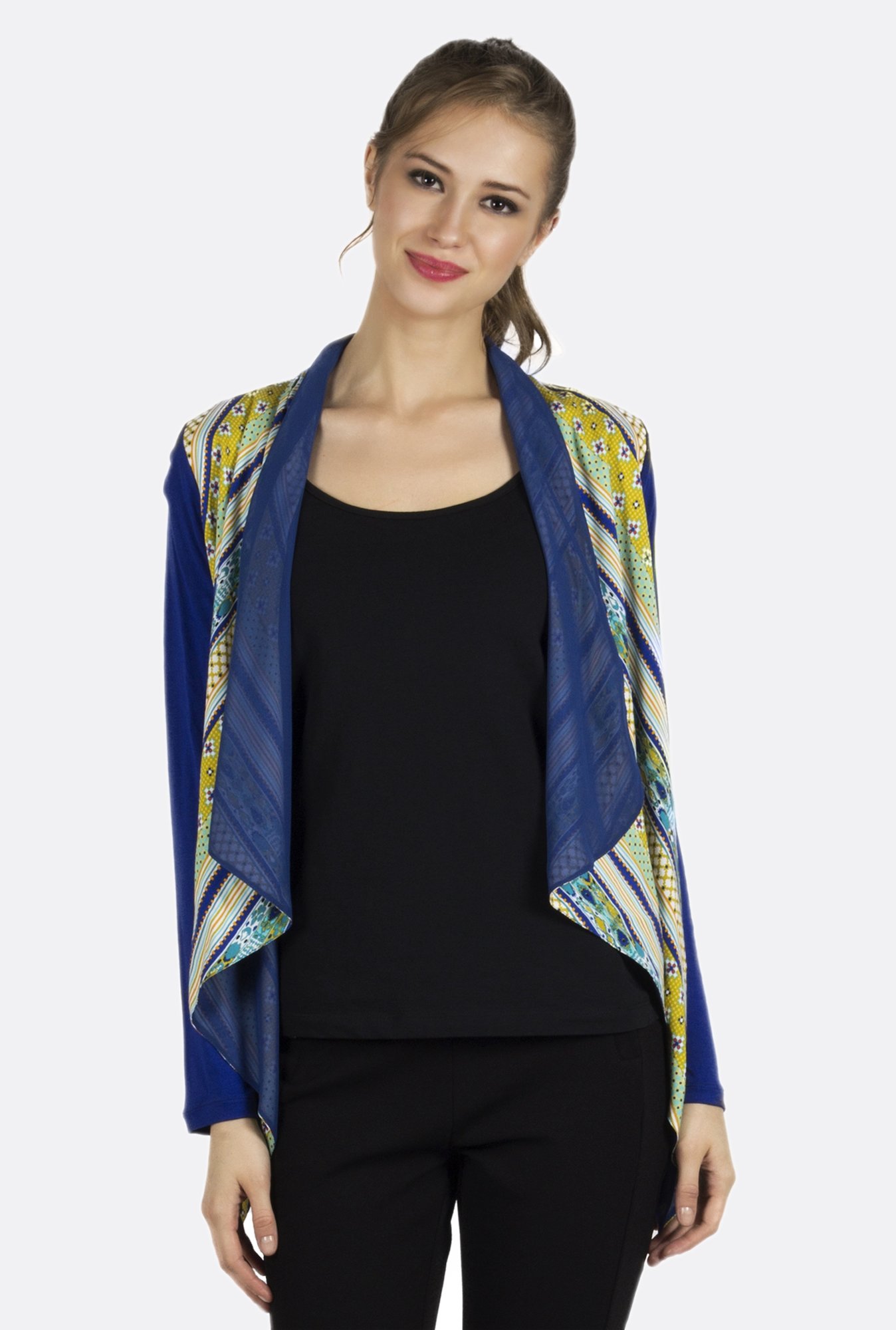 Fusion Beats Multicolor Striped Shrug