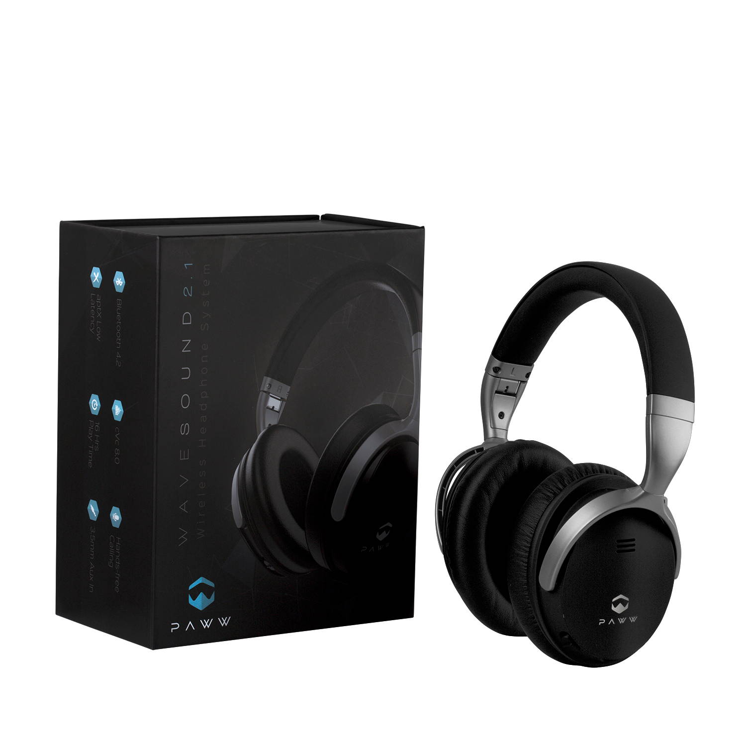 Paww WAVESOUND2BK WaveSound 2.1 Bluetooth Headphones