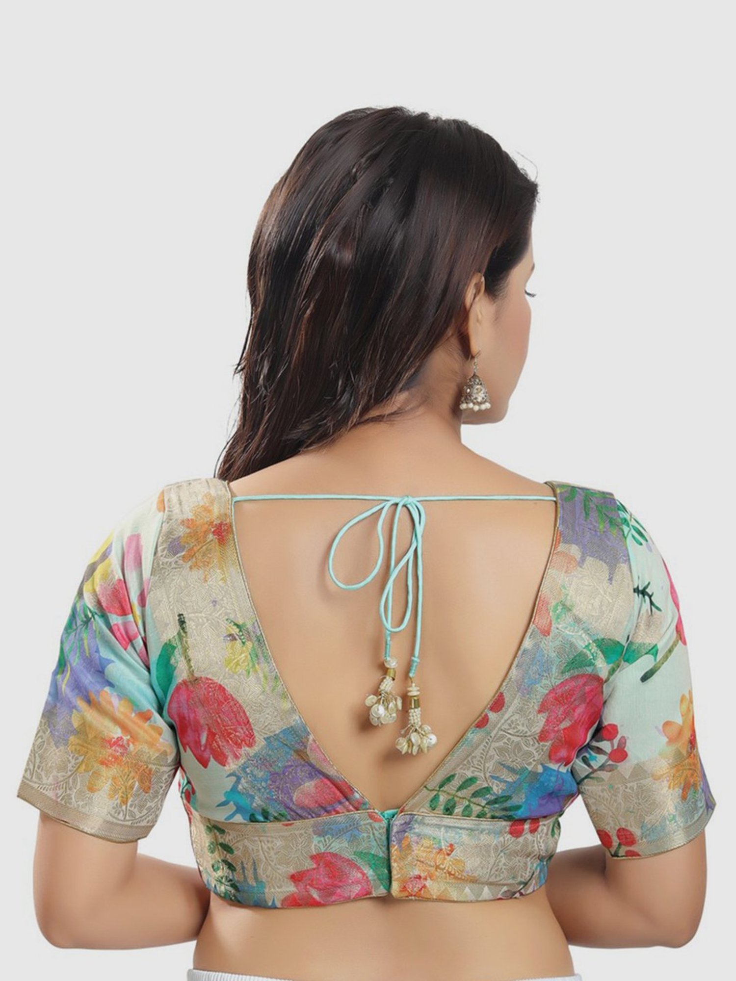 Salwar Studio Multicolor Floral Print Readymade Blouse