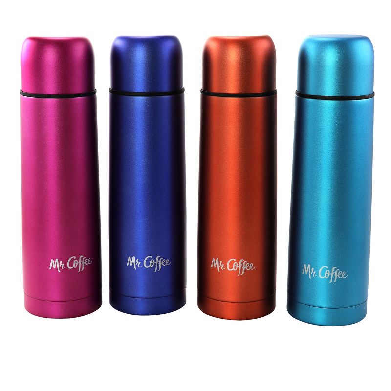 Mr. Coffee Luster Javelin 4 Piece 16 Ounce Stainless Steel Thermal Travel Bottle Set in Assorted Colors