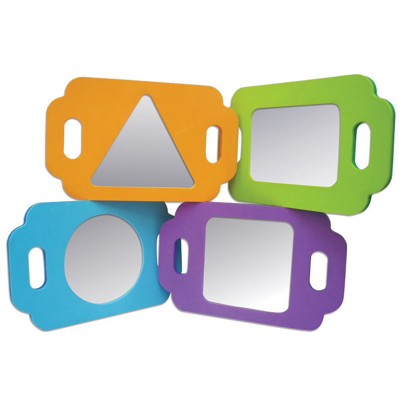 Edushape Infant and Toddler Easy Grasp Shape Mirrors - Set of 4