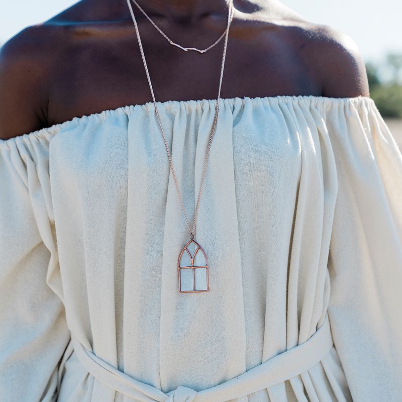 Sanctuary Project Stained Glass Statement Necklace Rose Gold