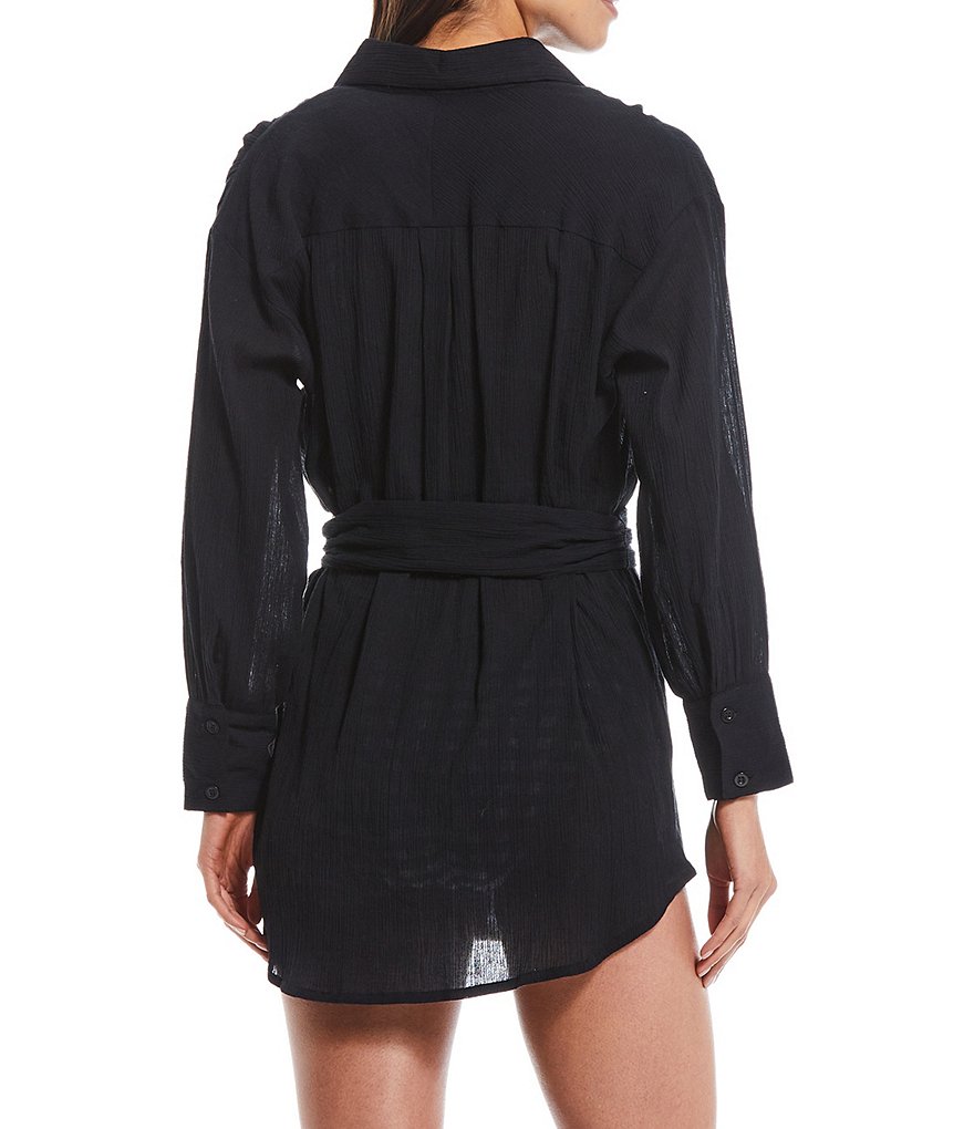 Tommy Bahama Midnight Orchid Tropical Print Scoop Neck Ruffle Hem Spa Dress