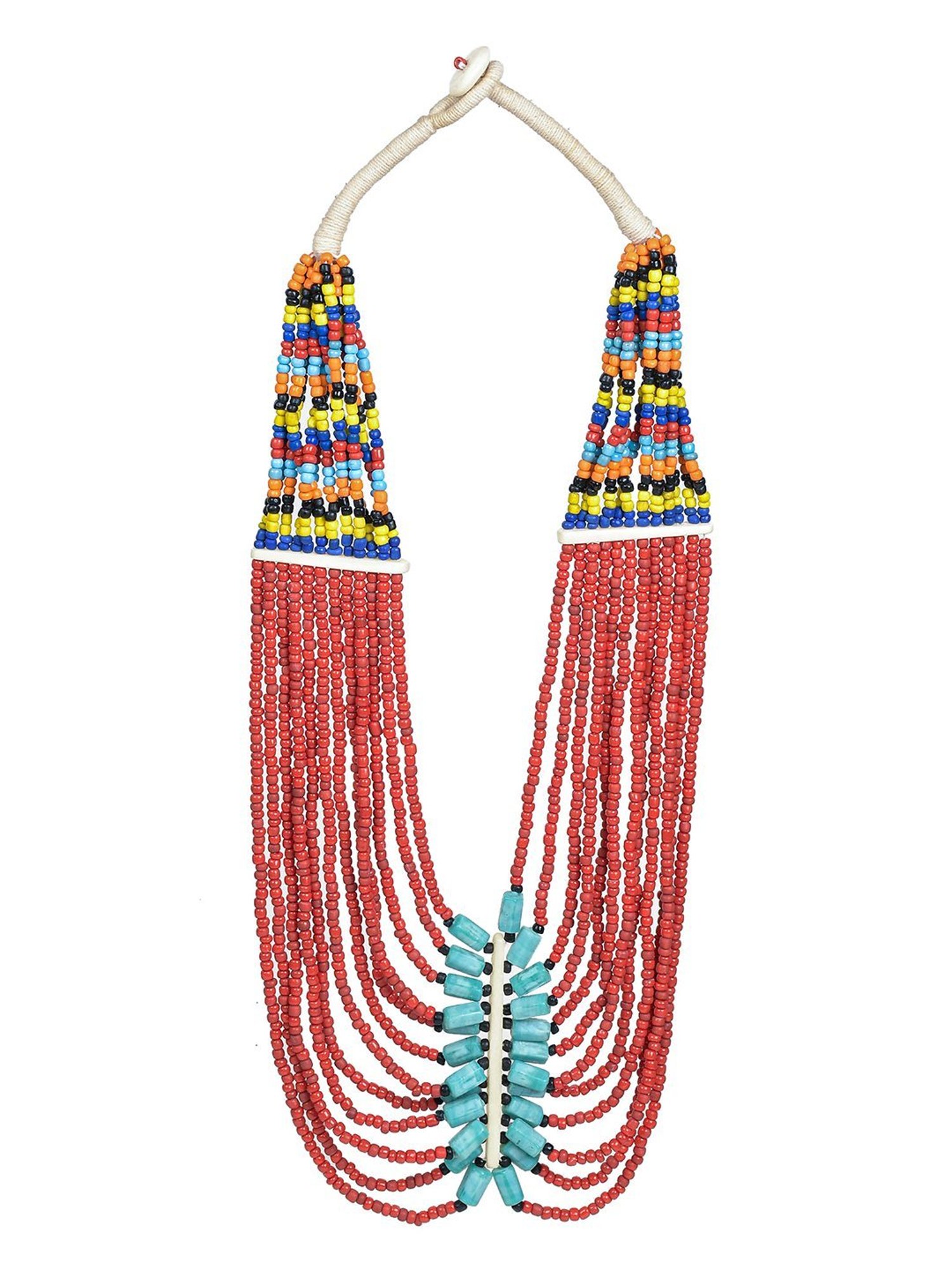 Imli Street Multicolor Vintage Naga Beaded Tribal Necklace