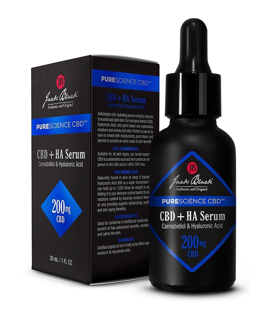 Jack Black CBD+HA Serum with 200 mg Cannabidiol & Hyaluronic Acid, 1-oz.