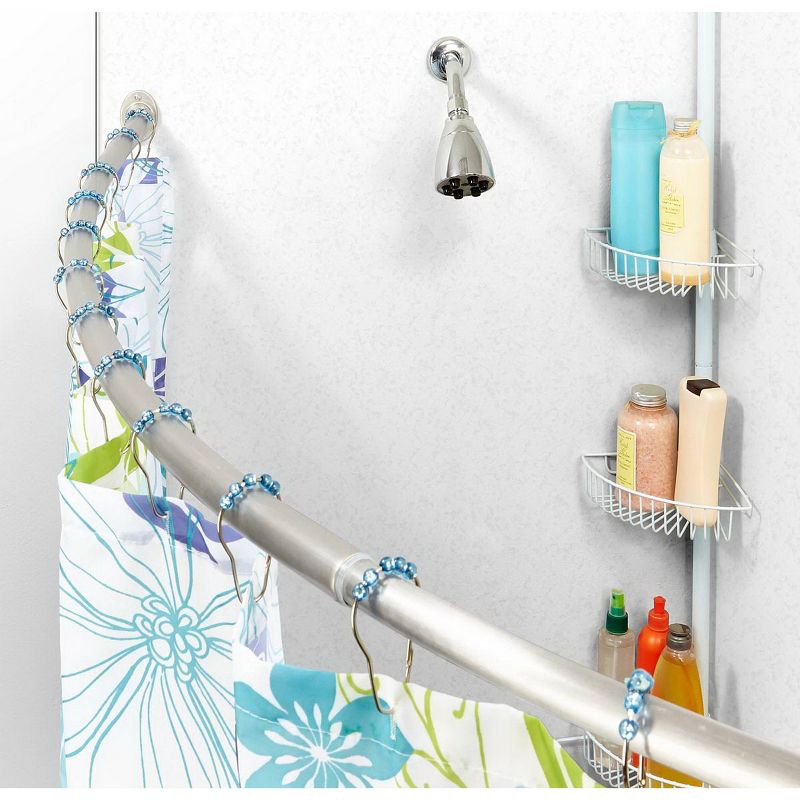 Curved Wall Mountable Shower Rod Stainless Silver - Bath Bliss