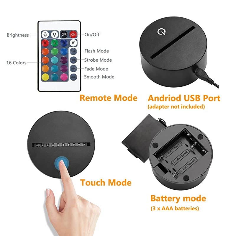 Dinosaur 3D Night Light Jurassic Velociraptor Projection LED Lamp Baby Nursery Nightlight for Kids Room Home Decor Xmas Birthday Gifts with 7 Color Changing