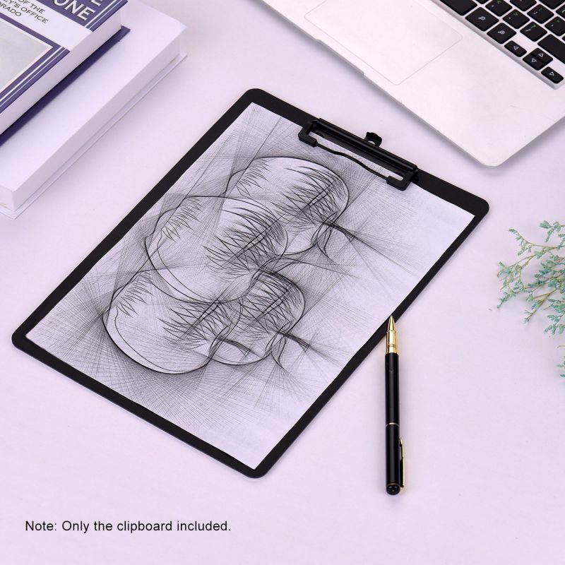 A4 Size Plastic Clipboard Writing Pad Board Low Profile Clip Document Holder with Hanging Hole for Students School Office