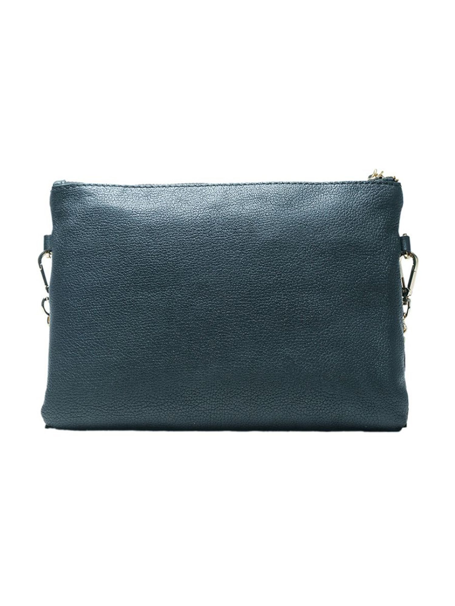 RI2K London Blue Leather Medium Textured Cross Body Bag