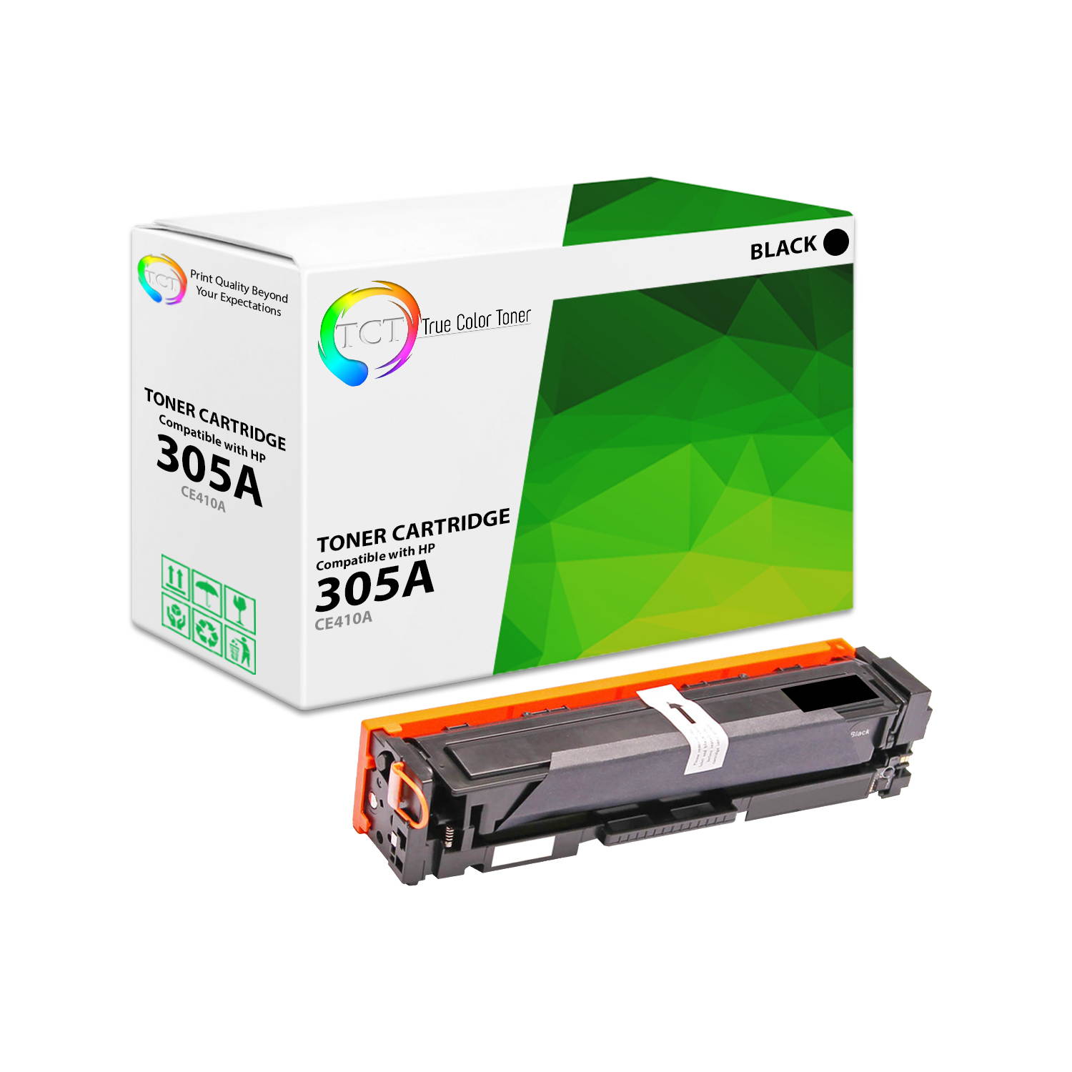 TCT Premium Compatible Toner Cartridge Replacement for HP 305A CE410A CE411A CE412A CE413A works with HP LaserJet Pro M351A M375NW M451 M475 Printers (Black, Cyan, Magenta, Yellow) - 4 Pack